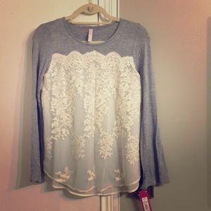 Grey lace shirt